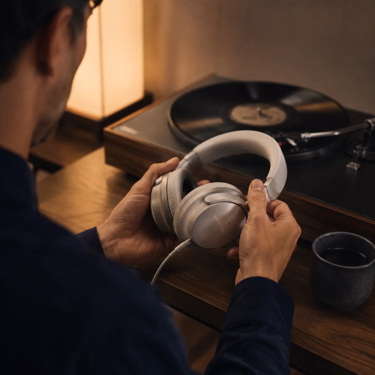 夕食後のリスニングでBose QuietComfort Ultra Headphonesを実際に使うYORIMICHI編集写真