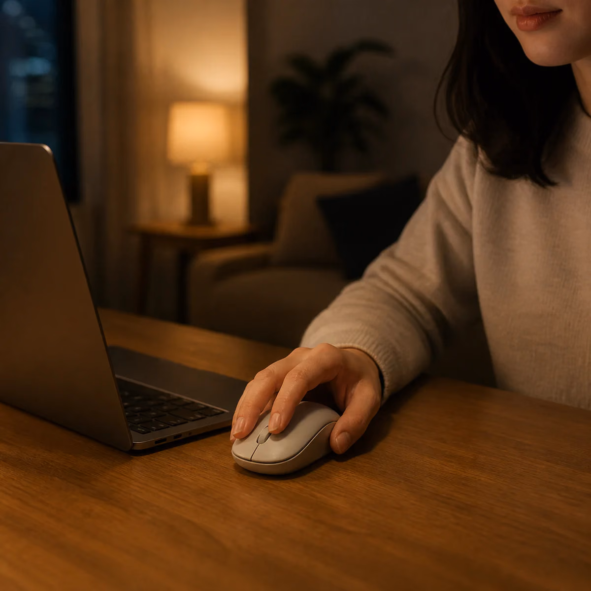 静かな部屋で、クリック音を減らす。